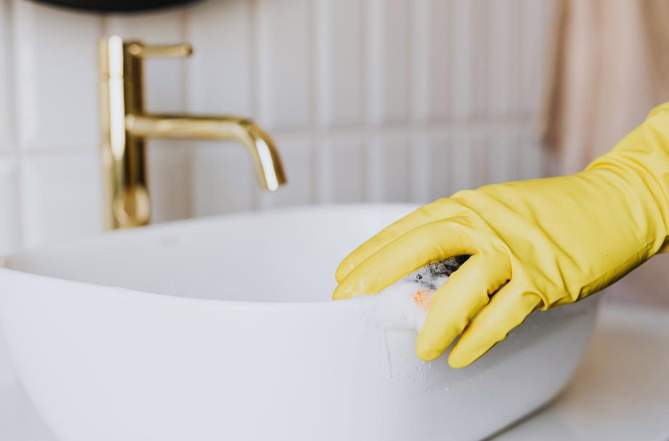 Our professional team doing washroom cleaning services near me