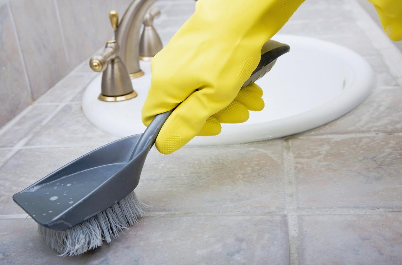 Our team doing washroom cleaning services near me